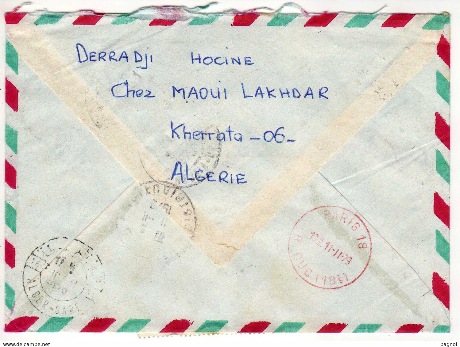 Algérie :  Lettre Par Avion - Cachet  Alger - Paris - Algérie (1962-...)