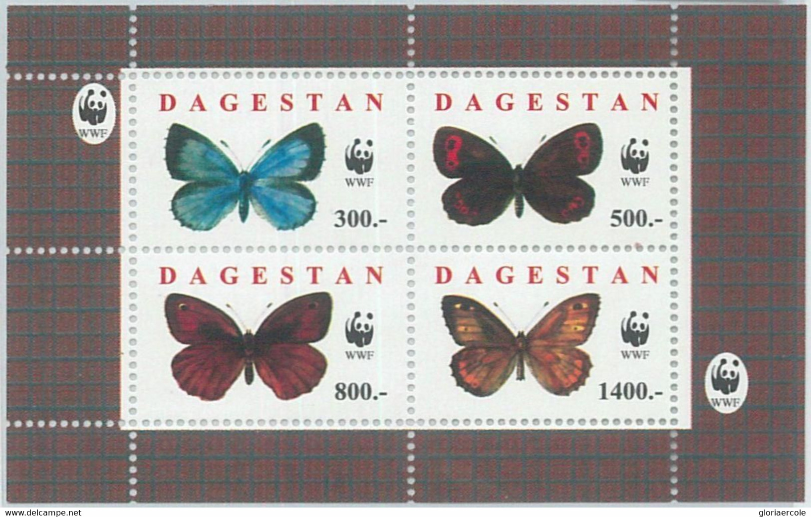 M2004 - RUSSIAN STATE, SHEET: WWF, Butterflies, Insects  R04.22 - Gebruikt