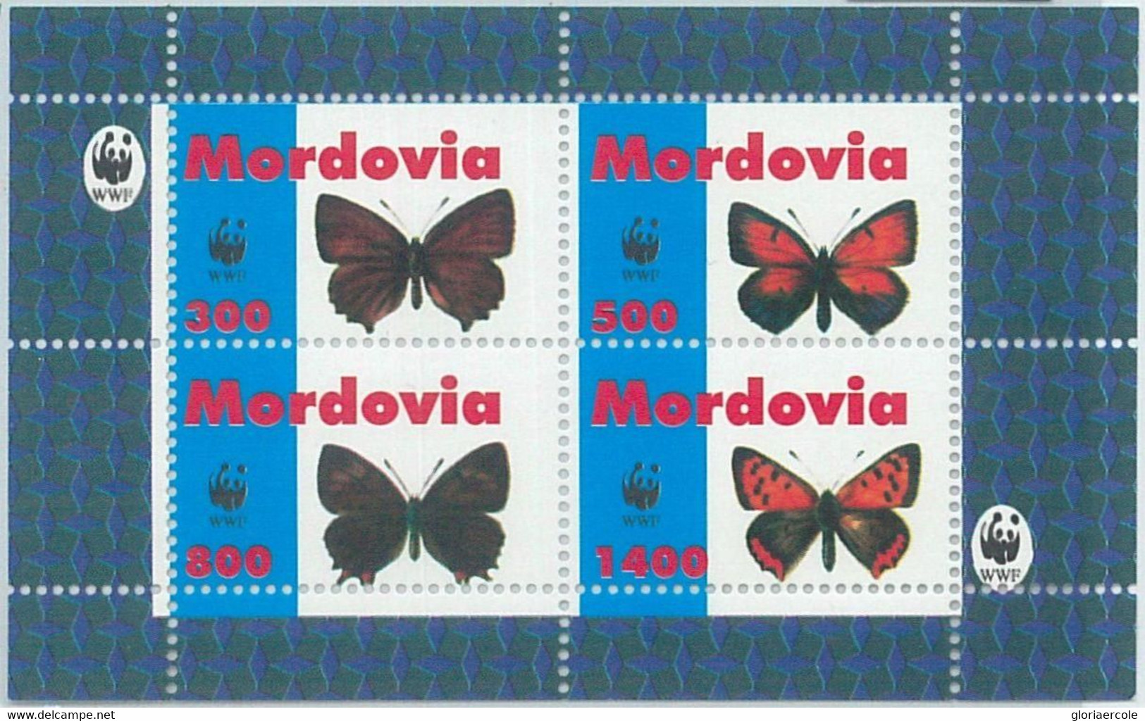 M2005 - RUSSIAN STATE, SHEET: WWF, Butterflies, Insects  R04.22 - Gebruikt