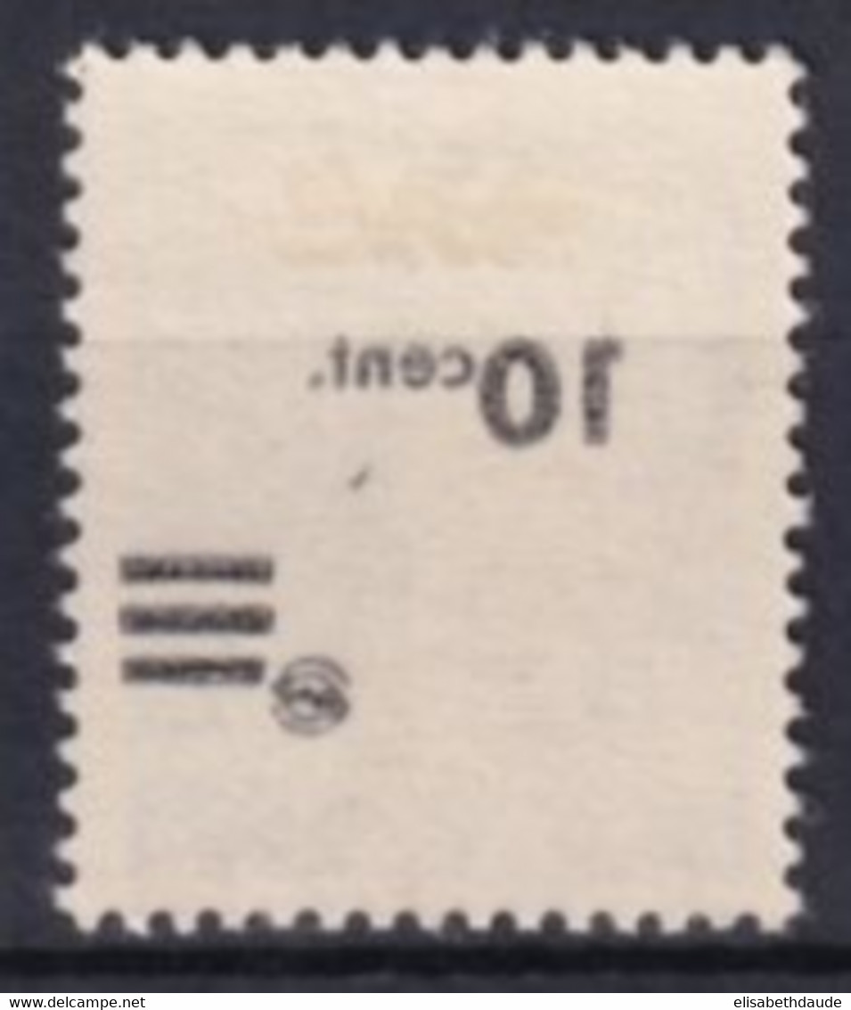 1947 - SARRE/SAAR - VARIETE IMPRESSION SURCHARGE RECTO-VERSO ! YVERT N°216 * MLH - Unused Stamps