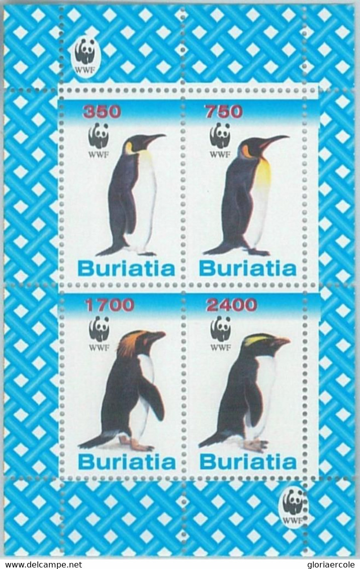 M2008 - RUSSIAN STATE, SHEET: WWF, Penguins, Birds, Fauna  R04.22 - Gebruikt