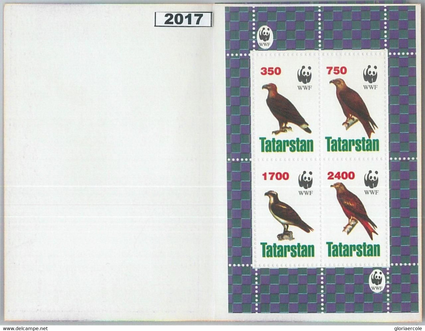 M2019 - RUSSIAN STATE, BOOKLET: WWF, Birds Of Prey, Fauna  R04.22 - Usados