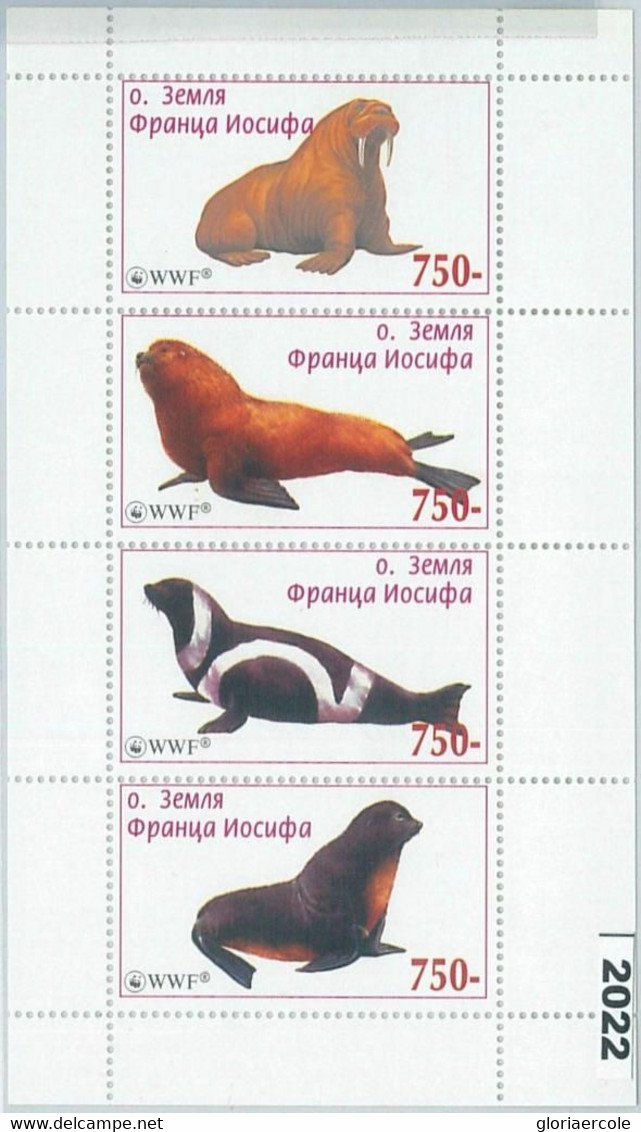 M2022 - RUSSIAN STATE, MINIATURE SHEET: WWF, Seals, Seal Lions, Marine Fauna  R04.22 - Gebruikt