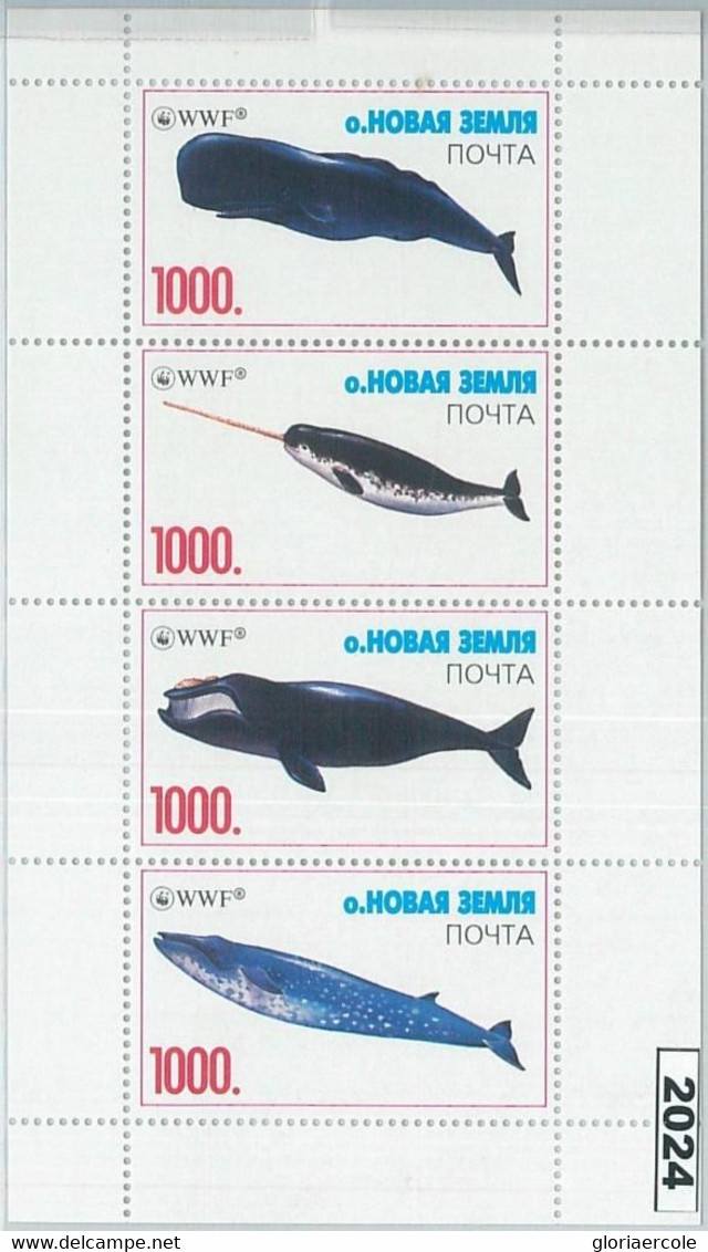 M2024 - RUSSIAN STATE, MINIATURE SHEET: WWF, Whales, Marine Fauna  R04.22 - Gebruikt