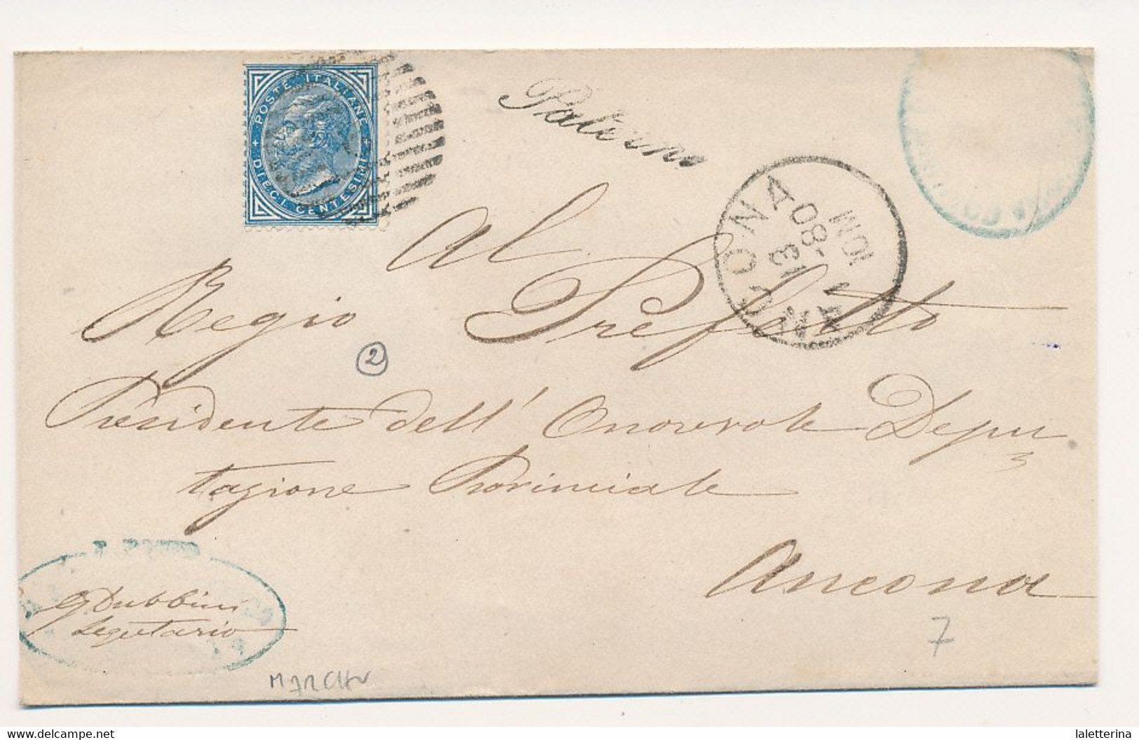 1880 PATERNO ANCONA  + ANCONA CERCHIO E SBARRE - Poststempel