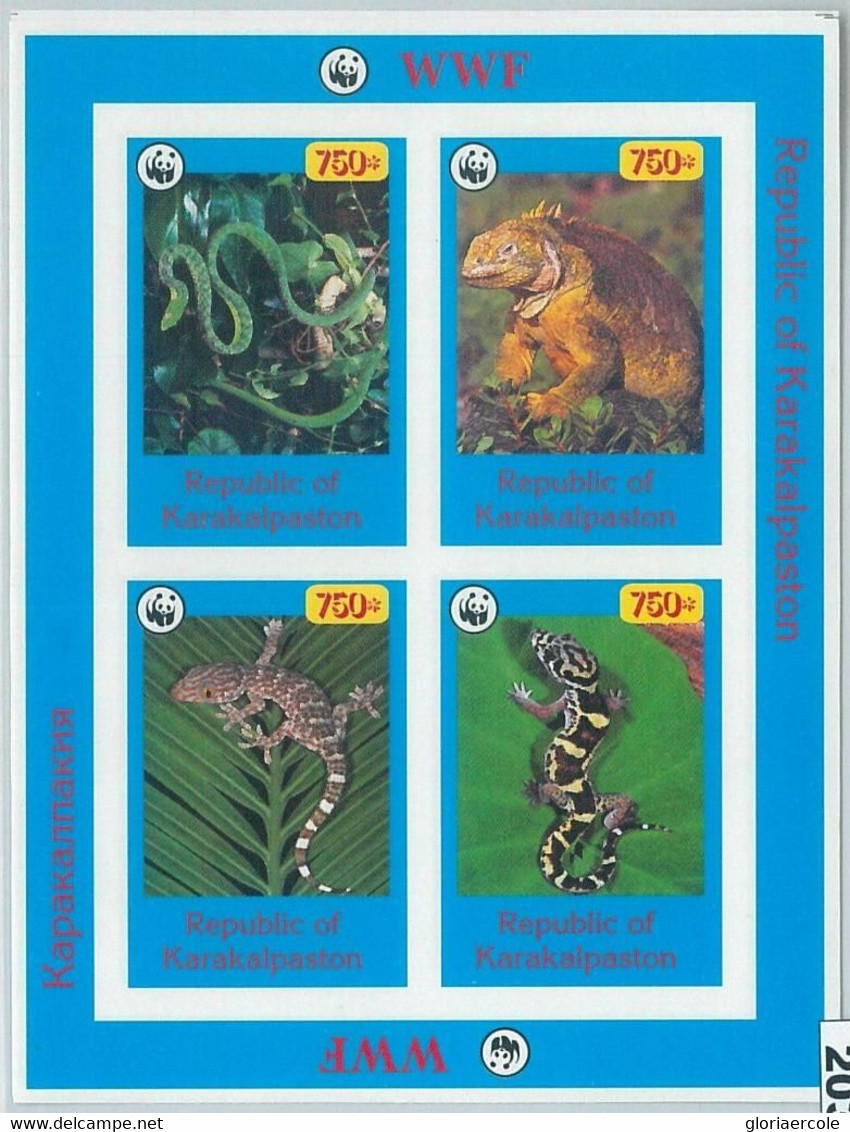 M2034 - RUSSIAN STATE, MINIATURE SHEET: WWF, Reptiles, Lizards, Snakes  R04.22 - Gebruikt