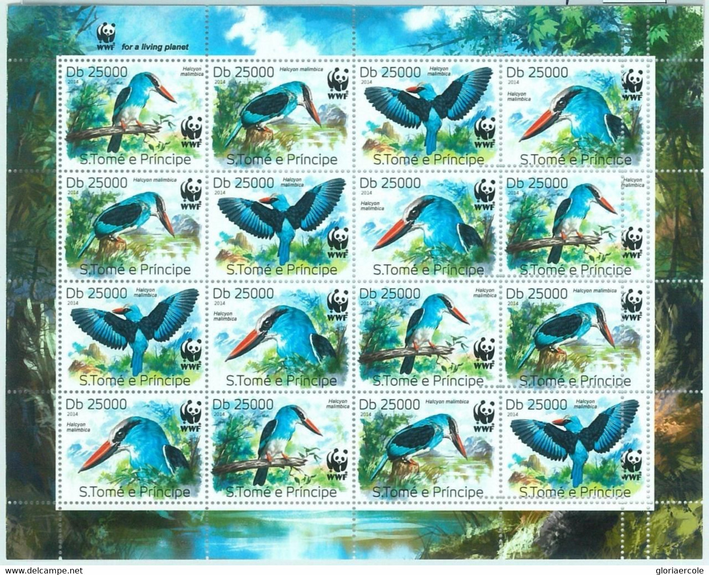 M1572 - S. TOME & PRINCIPE - ERROR, 2014 MISSPERF SHEET: Birds, WWF, Fauna  R04.22 - Used Stamps