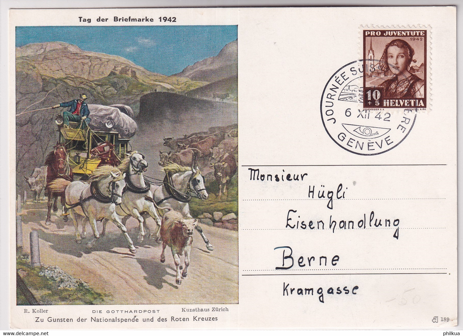Schweiz - 1942 Tag Der Briefmarke / Journée Nationale Du Timbre -GENÈVE - D - Journée Du Timbre