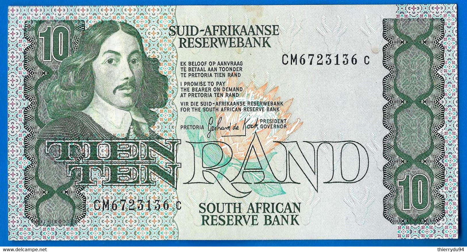 Afrique Du Sud 10 Rand 1985 1990 Sign 6 Titre En Afrikaner De Cock Animal South Africa Animal Paypal OK - Afrique Du Sud