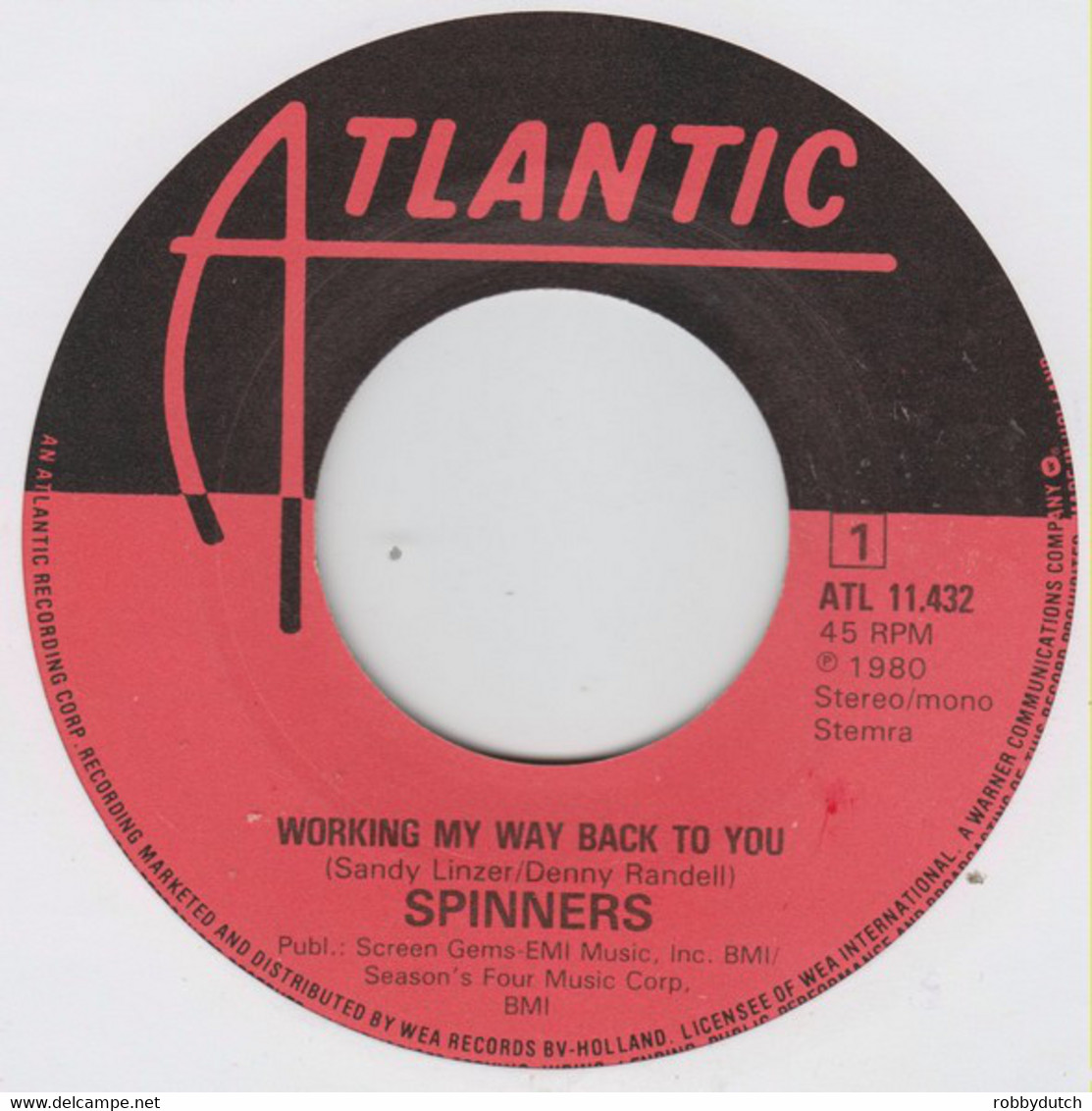 * 7" * The Spinners - Working My Way Back To You (Holland 1980) - Soul - R&B