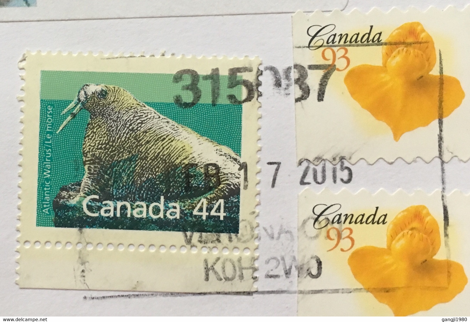 CANADA 2015,HIGH FACE VALUE BLOCK OF  8 $ 4 TAB ,RAILWAY STATION BUILDING ,ATLANTIC WALRUS ,DOG,ANIMAL ,FLOWER ,VERONA - Cartas & Documentos