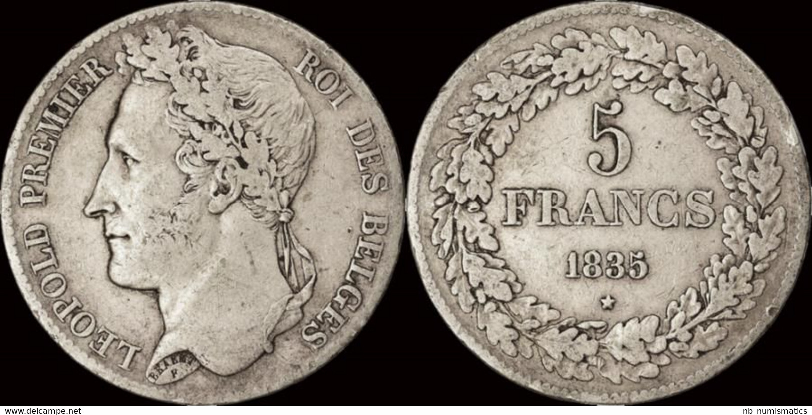 Belgium Leopold I 5 Frank 1835 Pos A - 5 Francs