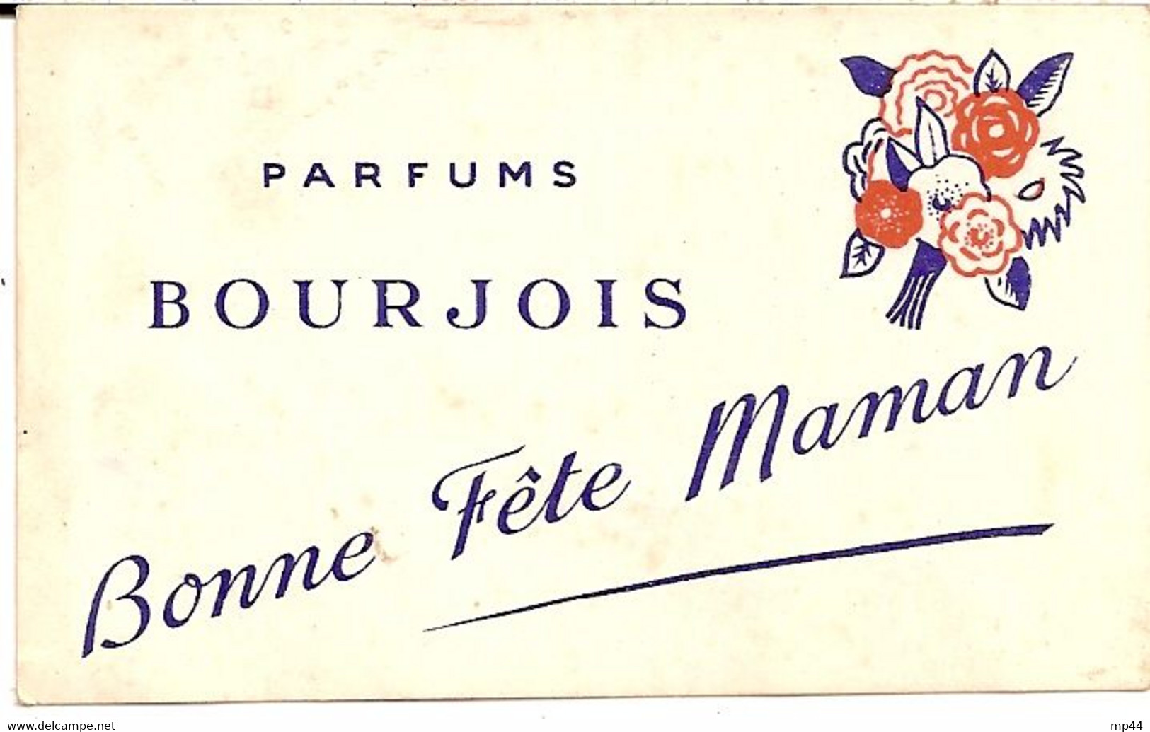 3K1 --- Carte Parfumée Bonne Fête Maman Bourjois - Anciennes (jusque 1960)