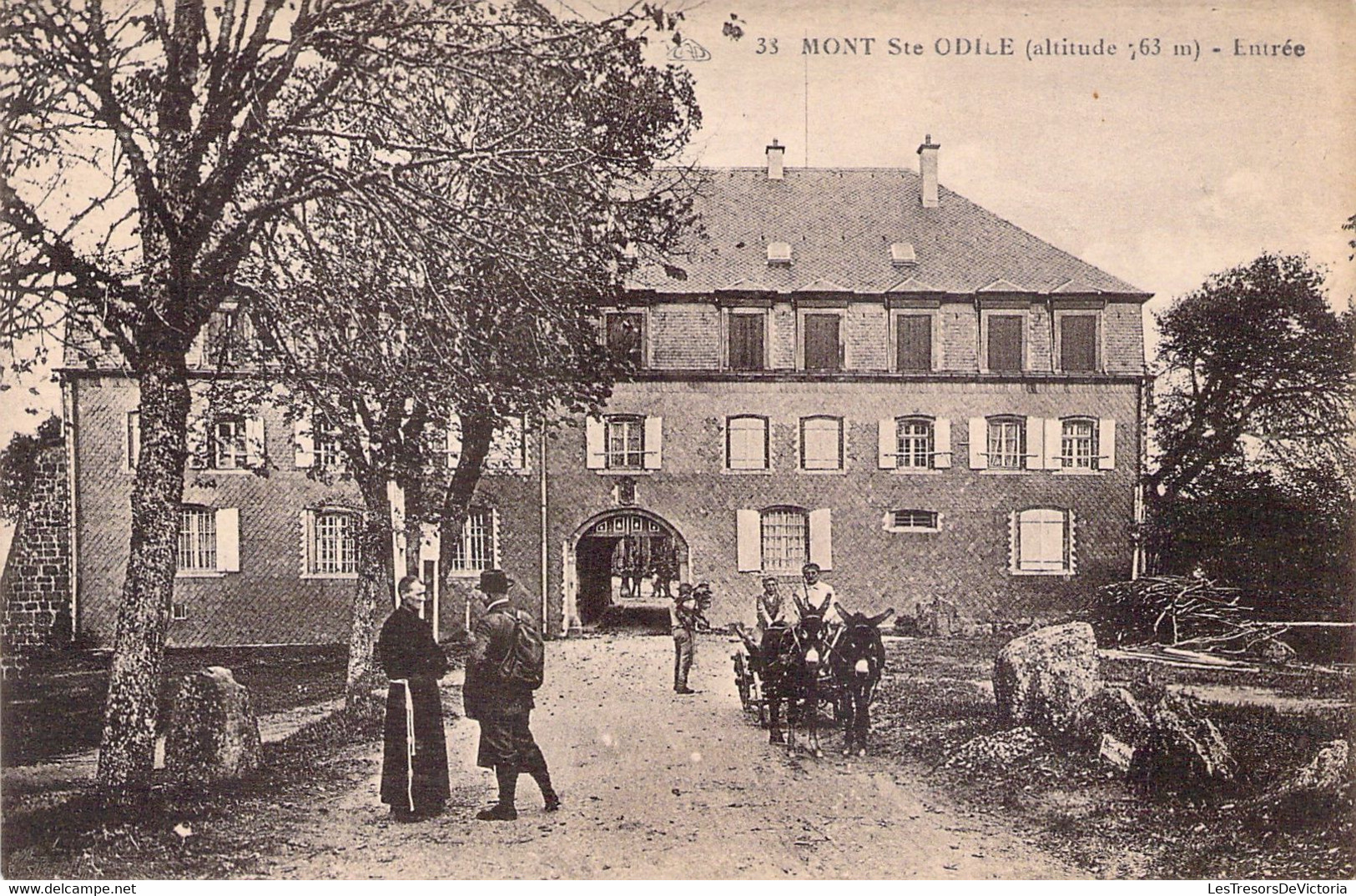 CPA Mont Ste Odile - Entrée - Charette à Anes - Sainte Odile