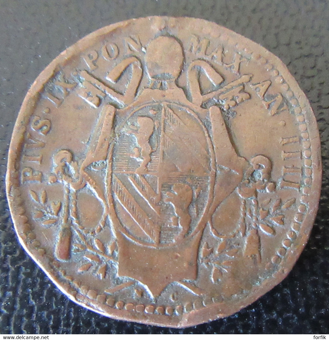 Vatican / Vaticano / Etats Pontificaux - Monnaie Mezzo Baïocco 1849 R (chocs) - Vatikan