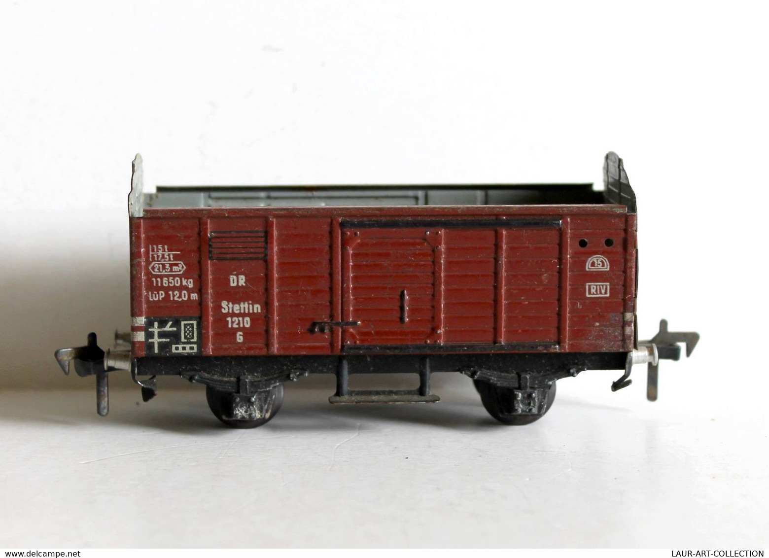 FLEISCHMANN - WAGON MARCHANDISE METAL DR STETTIN 1210 G - HO MADE US.ZONE GERMANY CHEMIN DE FER, FERROVIAIRE  (2304.46) - Goods Waggons (wagons)