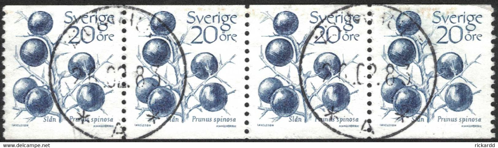 Sweden - Facit #1244 LYX / PRAKTstämplat 4-strip ÄLMHULT 26.02.83 - 1930- ... Rollen II