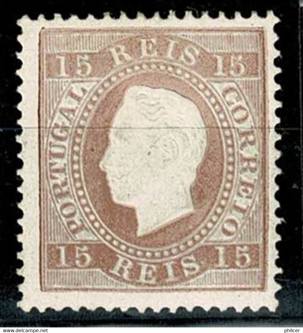 Portugal, 1870/6, # 38j Dent. 13 1/2, Tipo I, Papel Porcelana, MH - Neufs