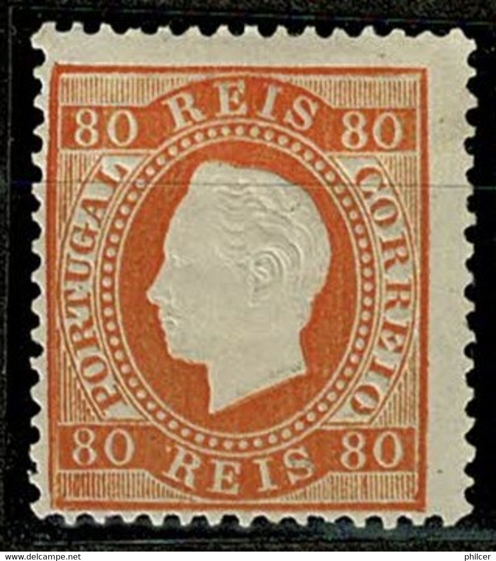 Portugal, 1870/6, # 42i Dent. 12 3/4, MH - Unused Stamps