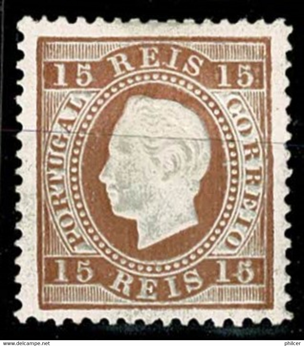 Portugal, 1870/6, # 38f Dent. 12 3/4, Tipo II, Papel Porcelana, MH - Neufs
