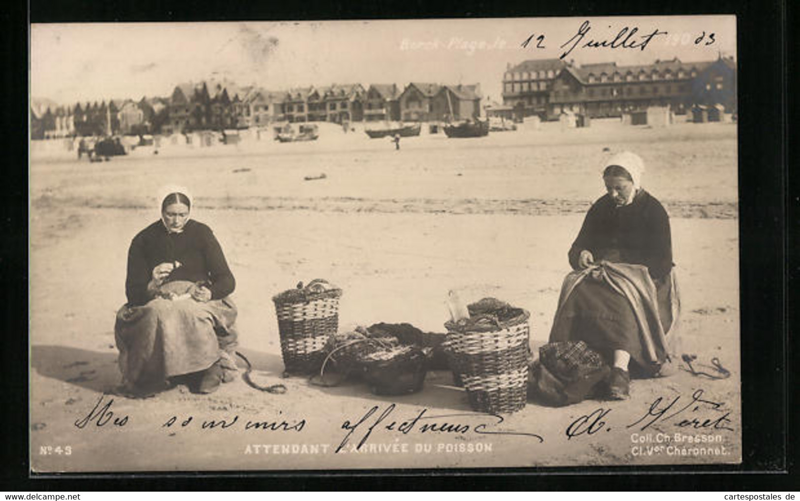 CPA Berck-Plage, Attendant L`Arrivée Du Poisson, Pêcheurei - Berck