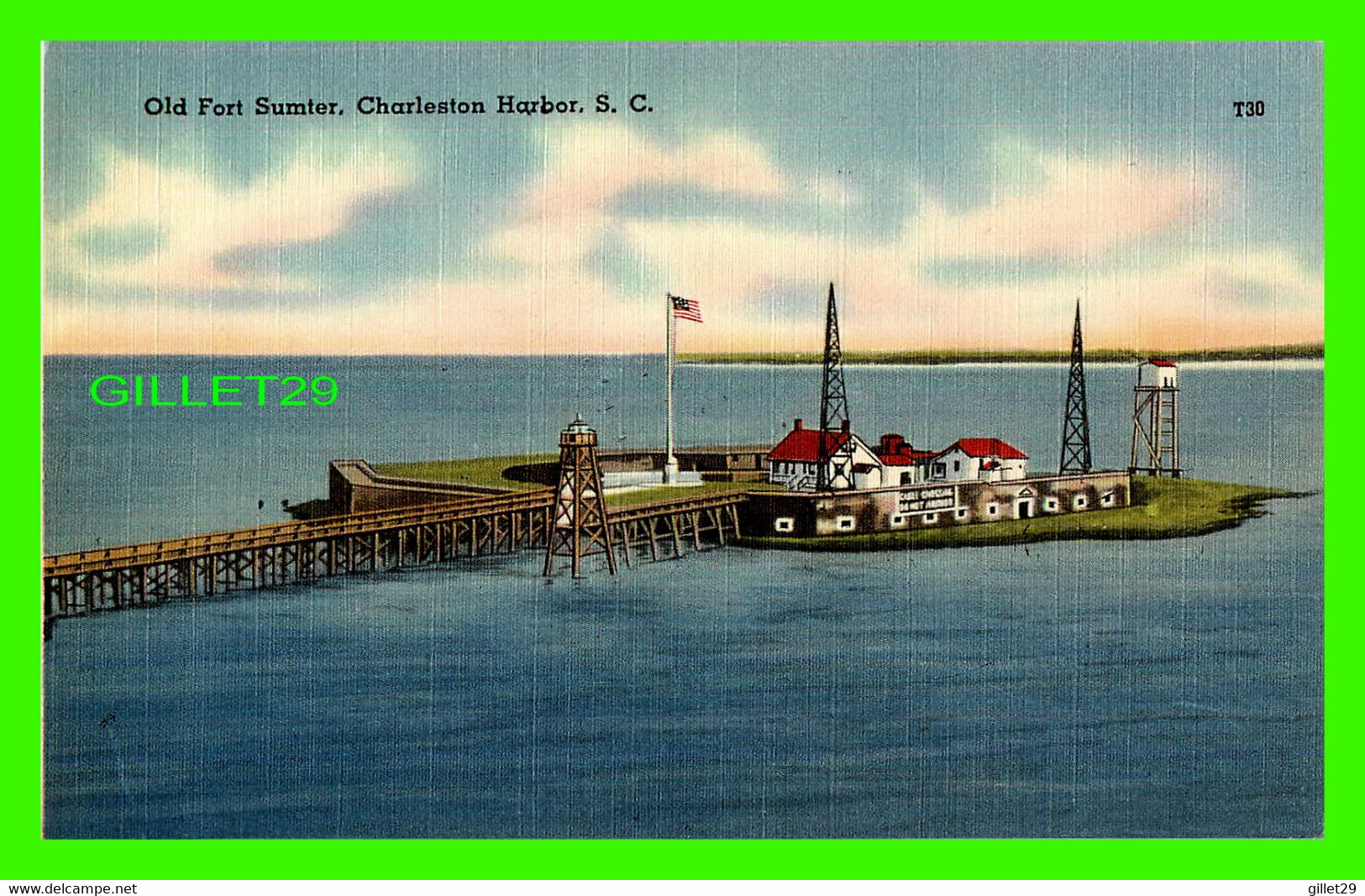 CHARLESTON, SC - OLD FORT SUMTER, HARBOR -  PUB. BY F. J. MARTSCHINK CO - - Charleston