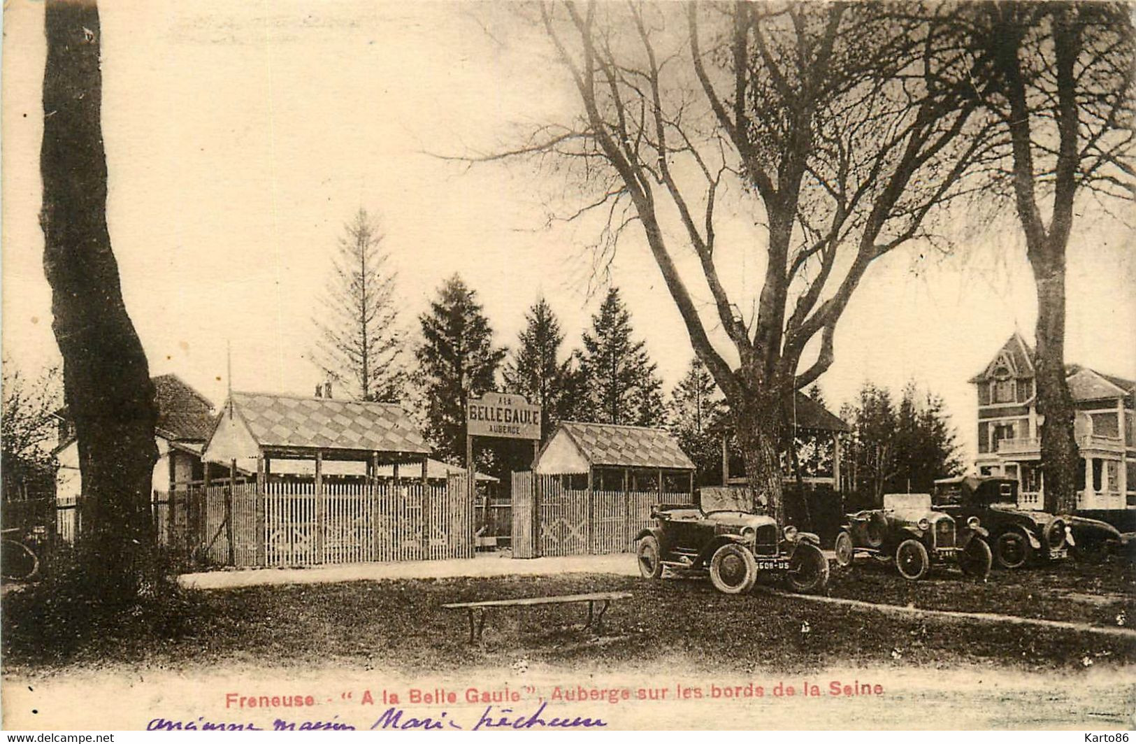 Freneuse * Auberge A LA BELLE GAULE , Sur Les Bords De Seine * Voiture Automobile Ancienne - Freneuse