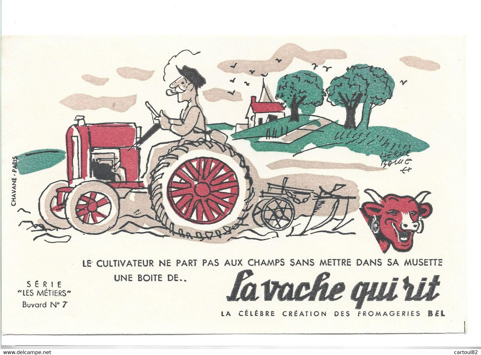 31 ZP Buvard Vache Qui Rit Cultivateur Et Tracteur (TBE) - Agriculture