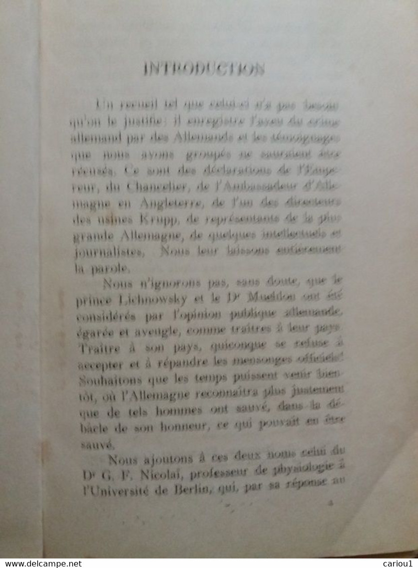 C1  14 18 ALLEMAGNE Varennne DEUTSCHLAND IM WELTKRIEGE 1919 Anthologie En Allemand Port Inclus France - Allemand