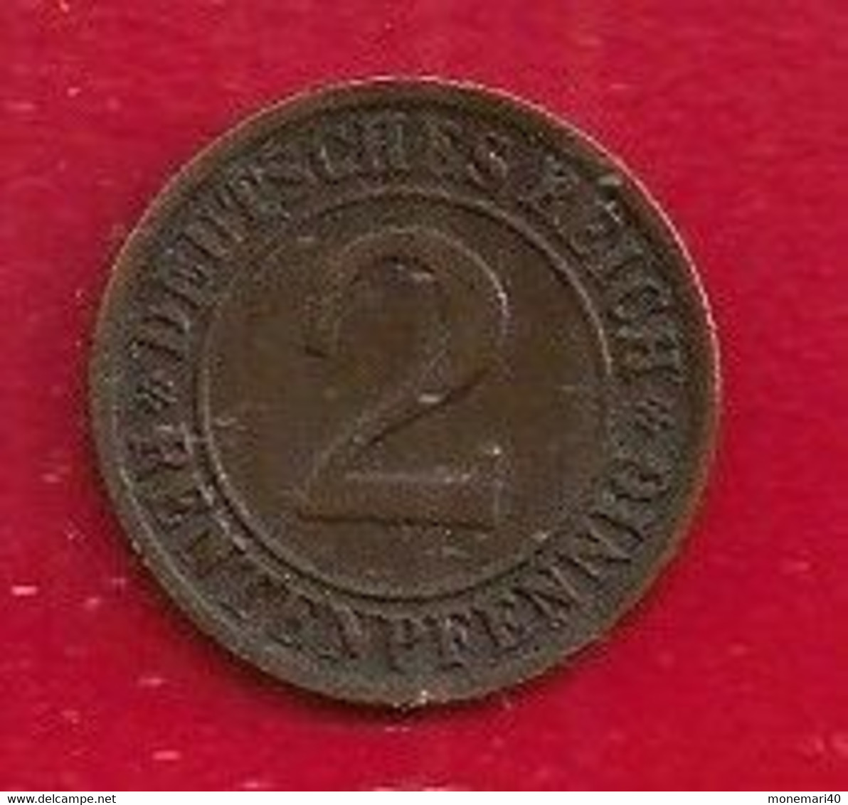 ALLEMAGNE 2 PFENNIGE - 1924 - 2 Renten- & 2 Reichspfennig