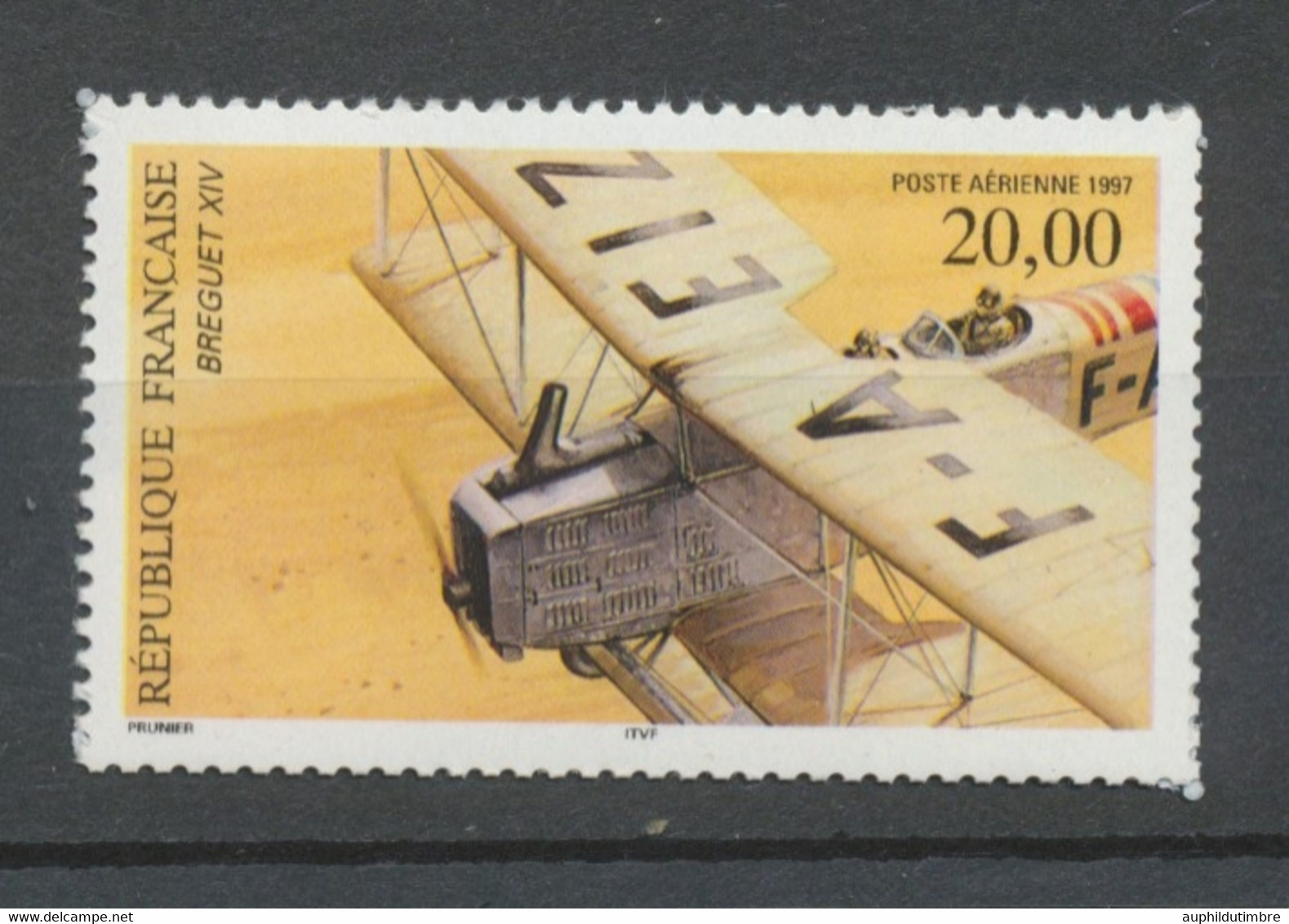 Biplan Breguet XIV. PA N°61 20f Multicolore Dentelé 13x13 1/4 YA61 - 1927-1959 Mint/hinged