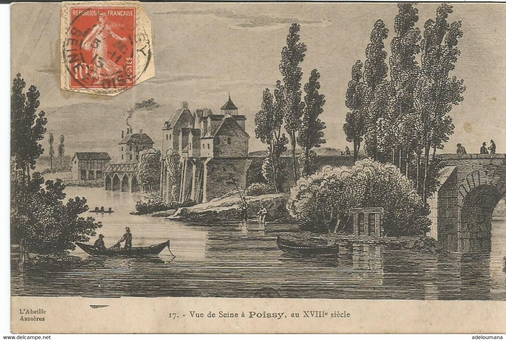 N°17  -  POISSY  -  VUE DE SEINE A POISSY AU XVIIIé SIECLE - Poissy