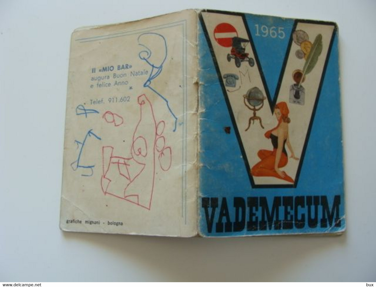 2 VADEMECUM 1964  1965   PIN UP  GIRL  FEMME   ALMANACCO  CALENDARIETTO BARBIERE  SALA DA BARBA     CALENDRIER