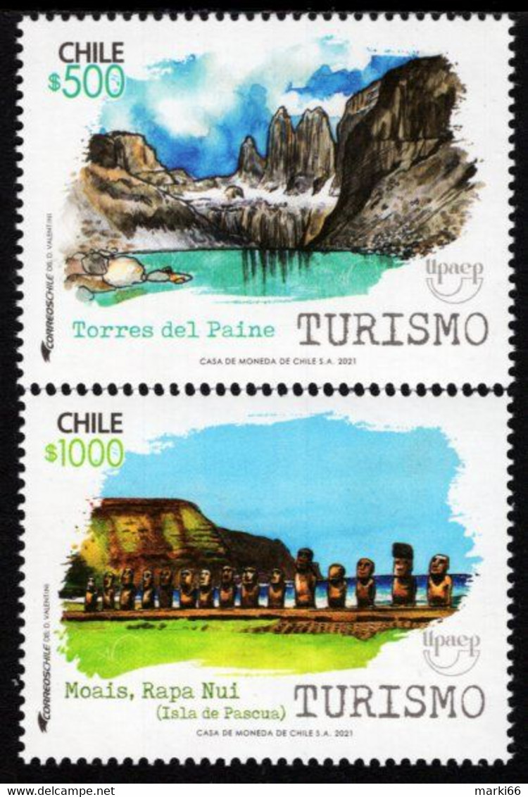 Chile - 2021 - America UPAEP - Tourism - Mint Stamp Set - Chile