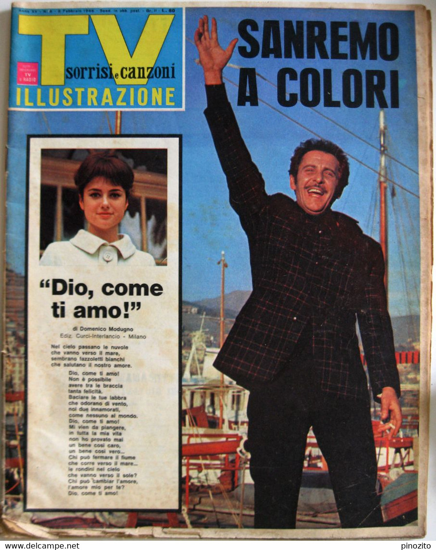 SORRISI E CANZONI TV 6 1966 Domenico Modugno Gigliola Cinquetti Caterina Caselli Ginevra Valci Festival Di Sanremo - Televisione