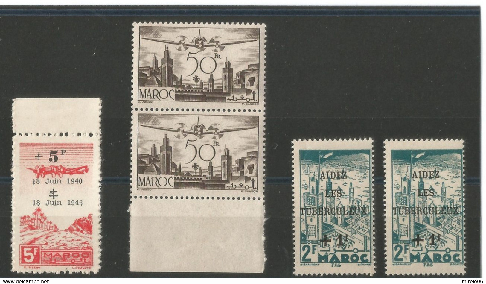 MAROC - Lot Timbres Neufs ** : Paire PA 57**, PA 58**, 2 Exemplaires N°238** - Nuevos