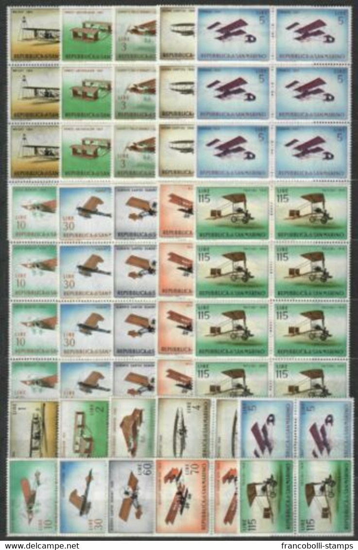 S32628 DEALER STOCK SAN MARINO MNH Nuovi 1962 Aircrafts Aerei 10v 10 SETS - Collections, Lots & Series