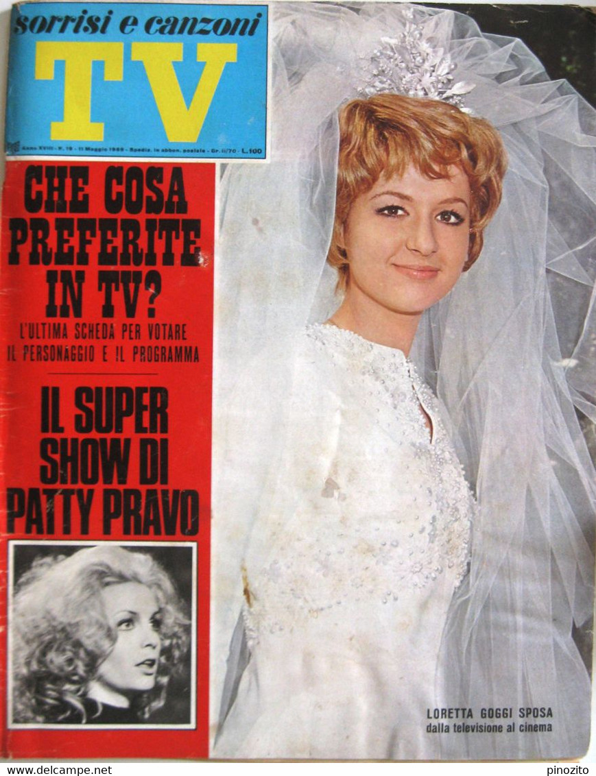 SORRISI E CANZONI TV 19 1969 Loretta Goggi Bobby Solo Patty Pravo Omar Sharif Rosanna Fratello Tony Renis - Televisie