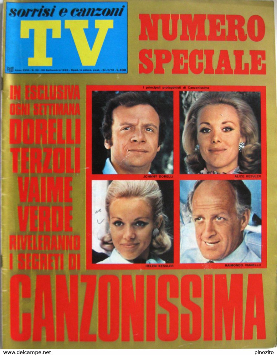 SORRISI E CANZONI TV 39 1969 Canzonissima Bee Gees Anna Moffo Gigliola Cinquetti Mina Massimiliano Pani Massimo Ranieri - Télévision