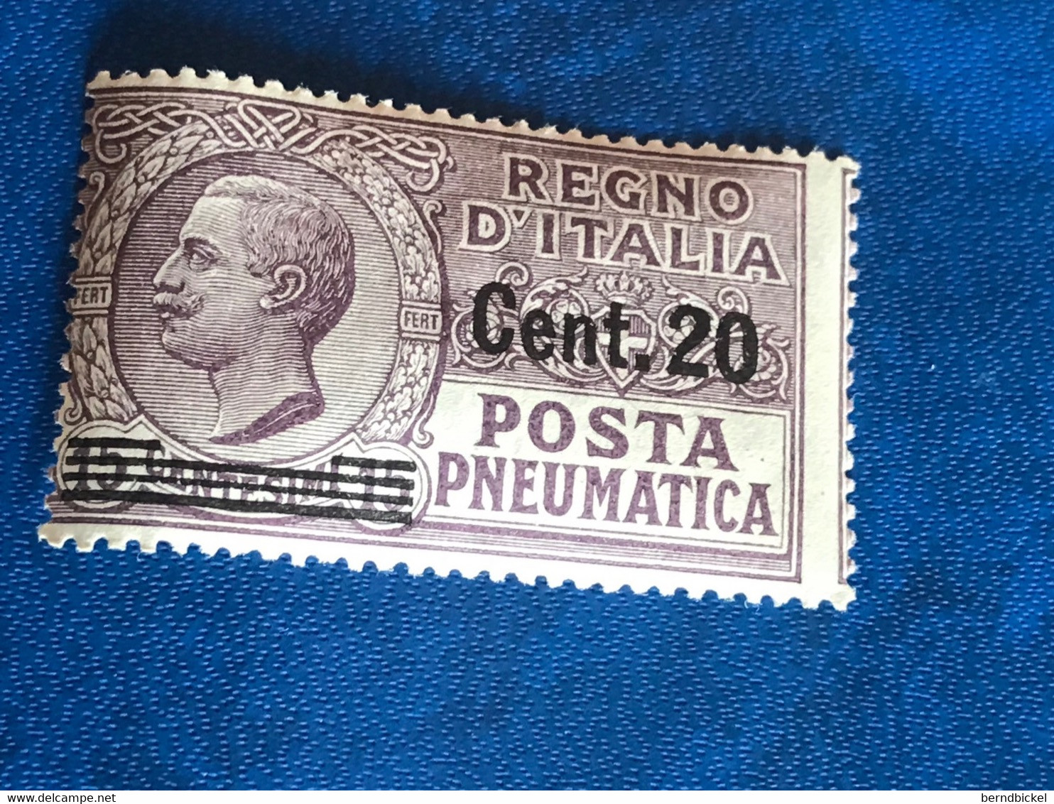 Italien 20 Centesimi Überdruck 10 Centsimi Postfrisch 195 Posta Pneumatica Michel 214 - Poste Pneumatique