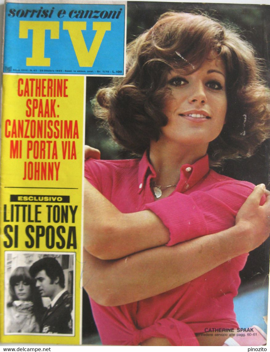 SORRISI E CANZONI TV 43 1969 Catherine Spaak Maurizio Bobby Solo Georges Moustaki Don Backy Herbert Pagani - Televisie