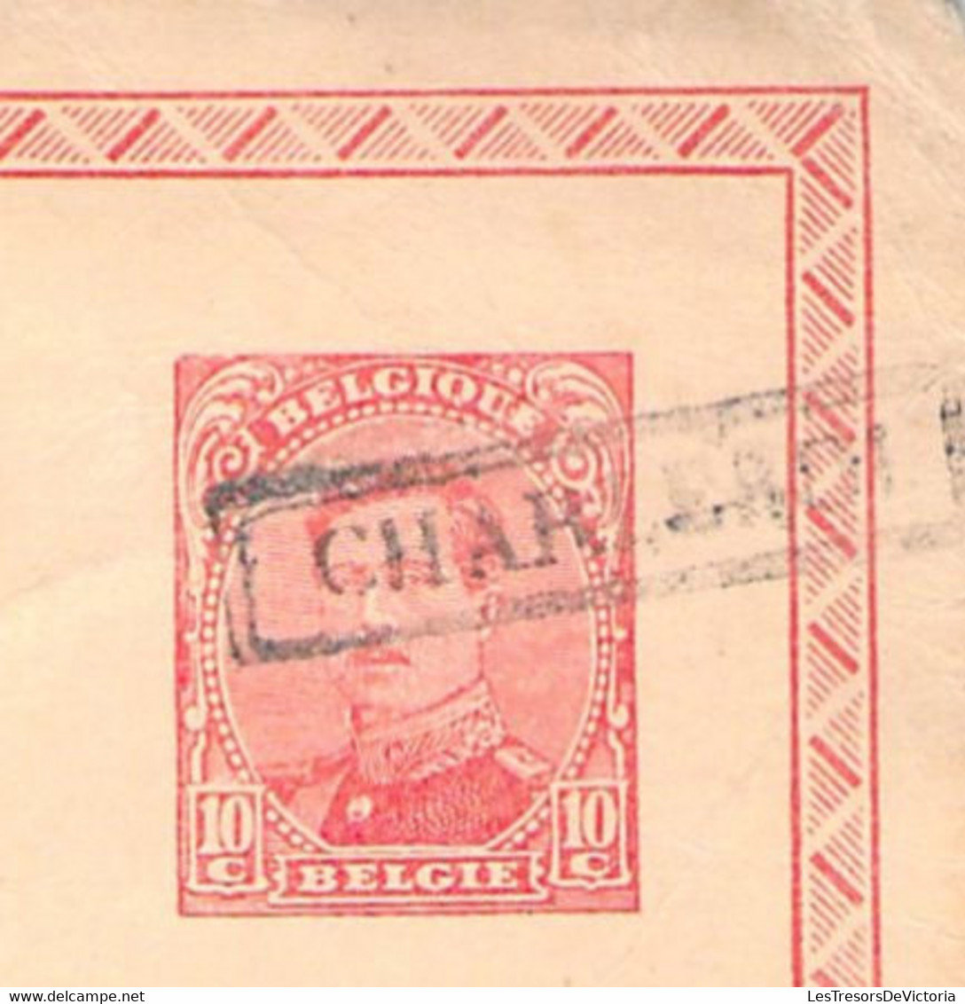 Belgique - Entier Postal 56 Avec Oblitération De Fortune Griffe Charleroi - 1919 - Andere & Zonder Classificatie