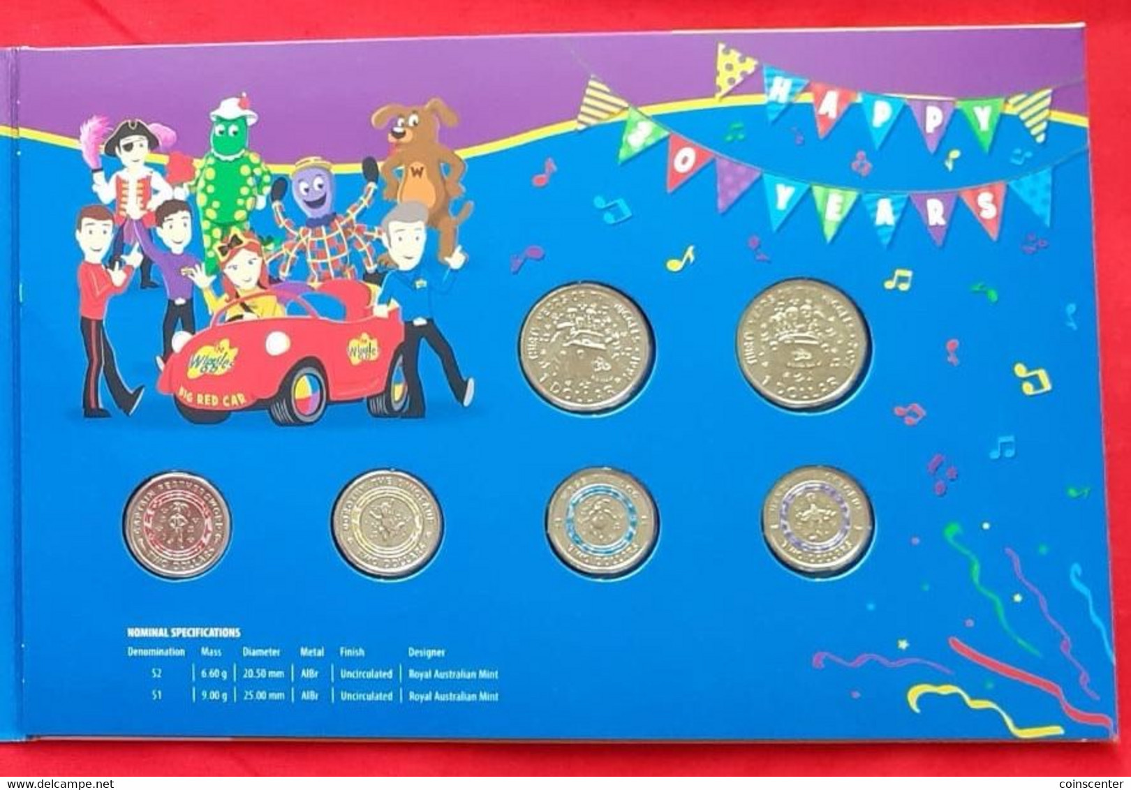 Australia Set Of 6 Coins: 1 - 2 Dollars 2021 "30y Of The Wiggles" In Kit BU - Non Classés