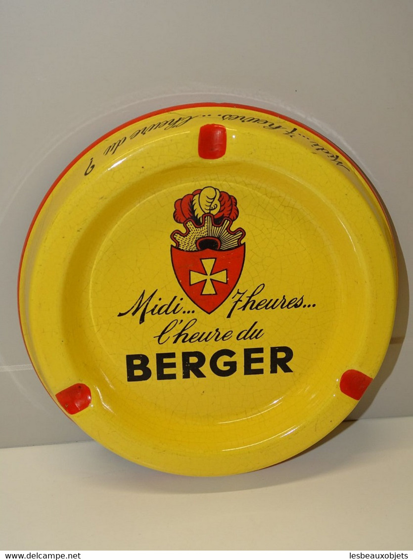 *JOLI ANCIEN CENDRIER BERGER MIDI 7 HEURES L'HEURE Du BERGER ORCHIES ST AMAND E - Porcelain