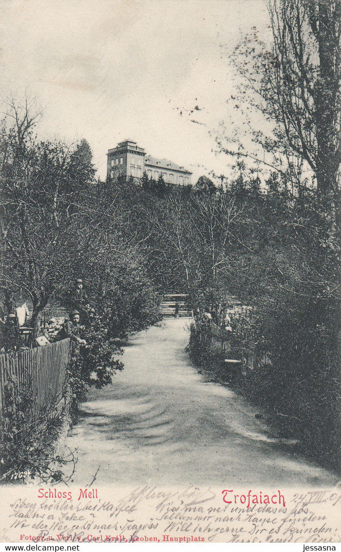 AK - TROFAIACH - Flusspartie Mit Schloss Mell 1901 - Trofaiach