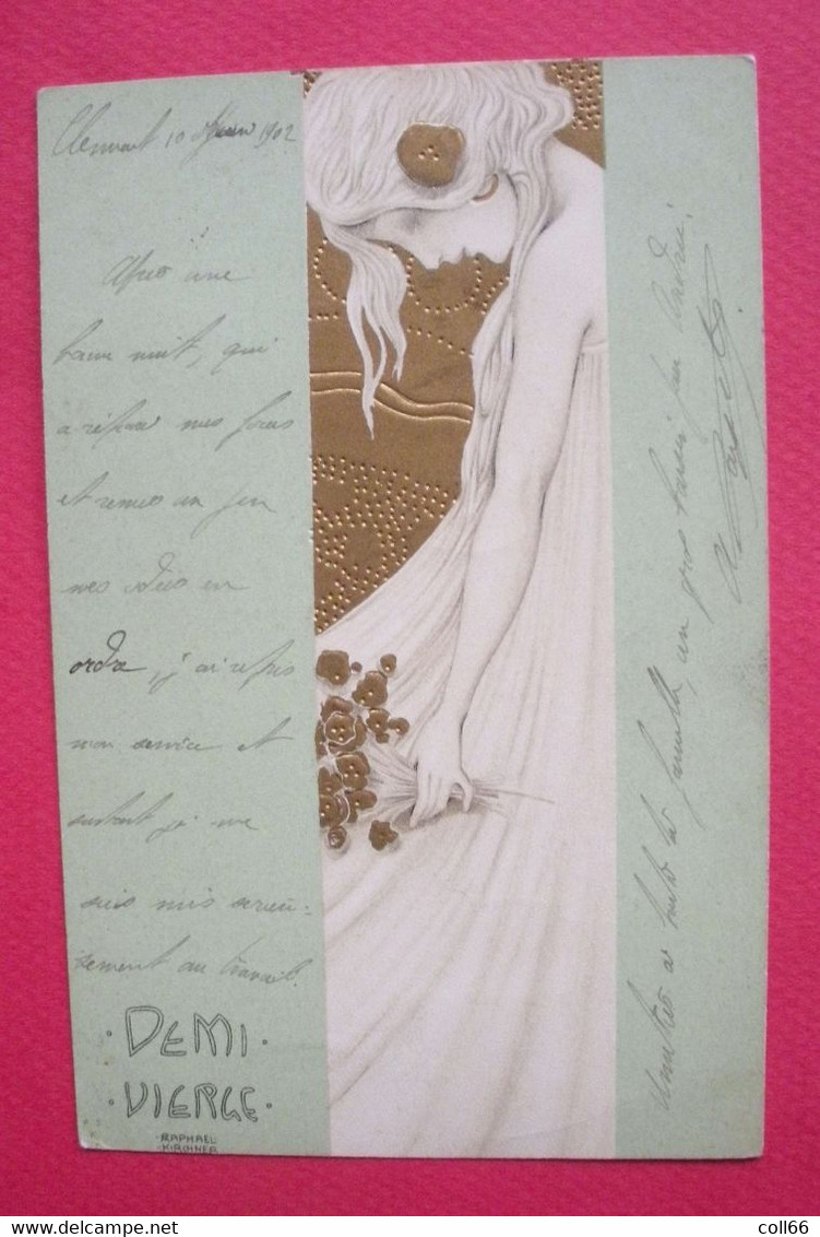 Raphael Kirchner 1902 Délicate Jeune Femme Demi Vierge Sans éditeur  N°3 Dos Scanné - Kirchner, Raphael