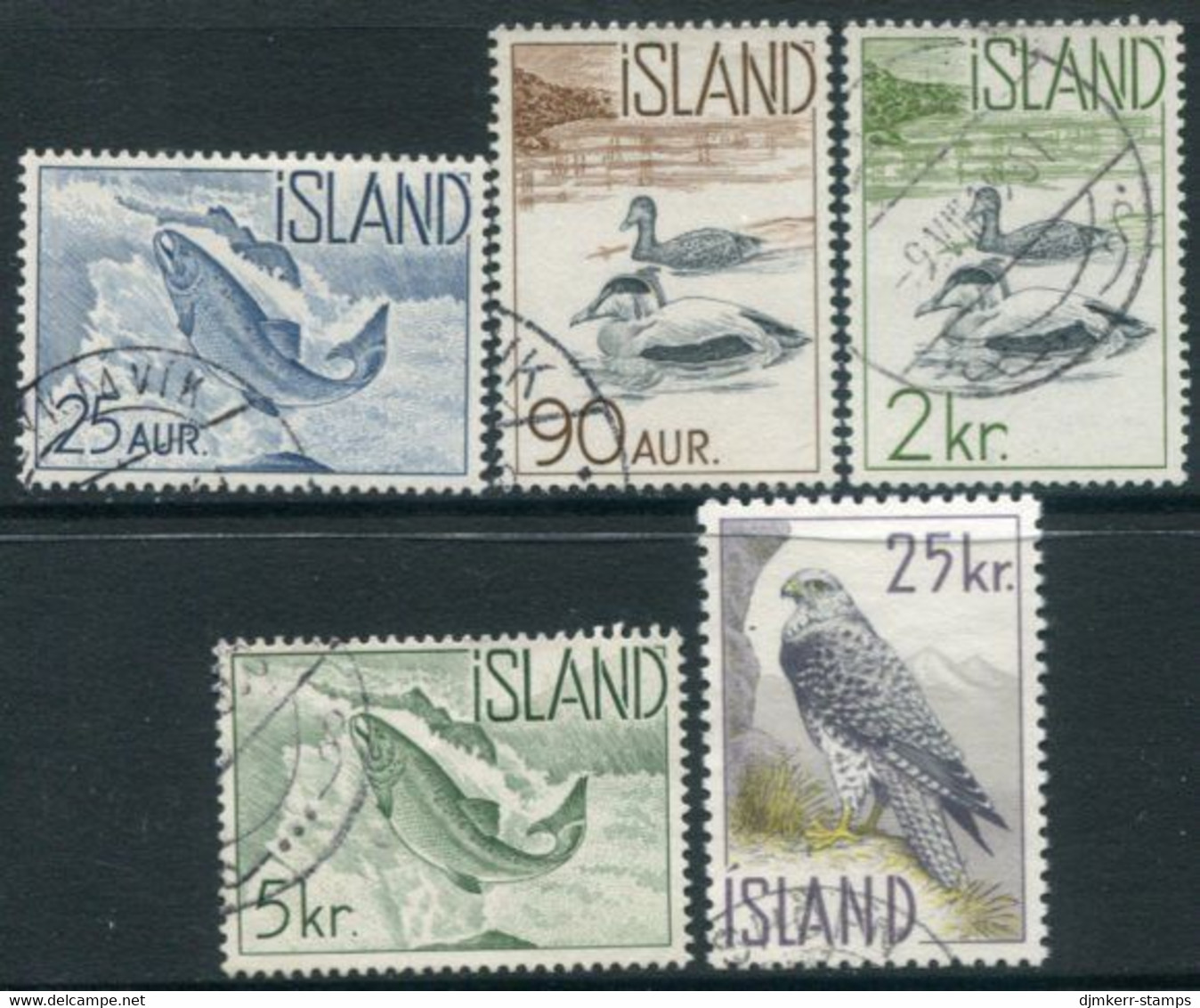 ICELAND 1959-60 Fauna Used.  Michel 335-39 - Usados