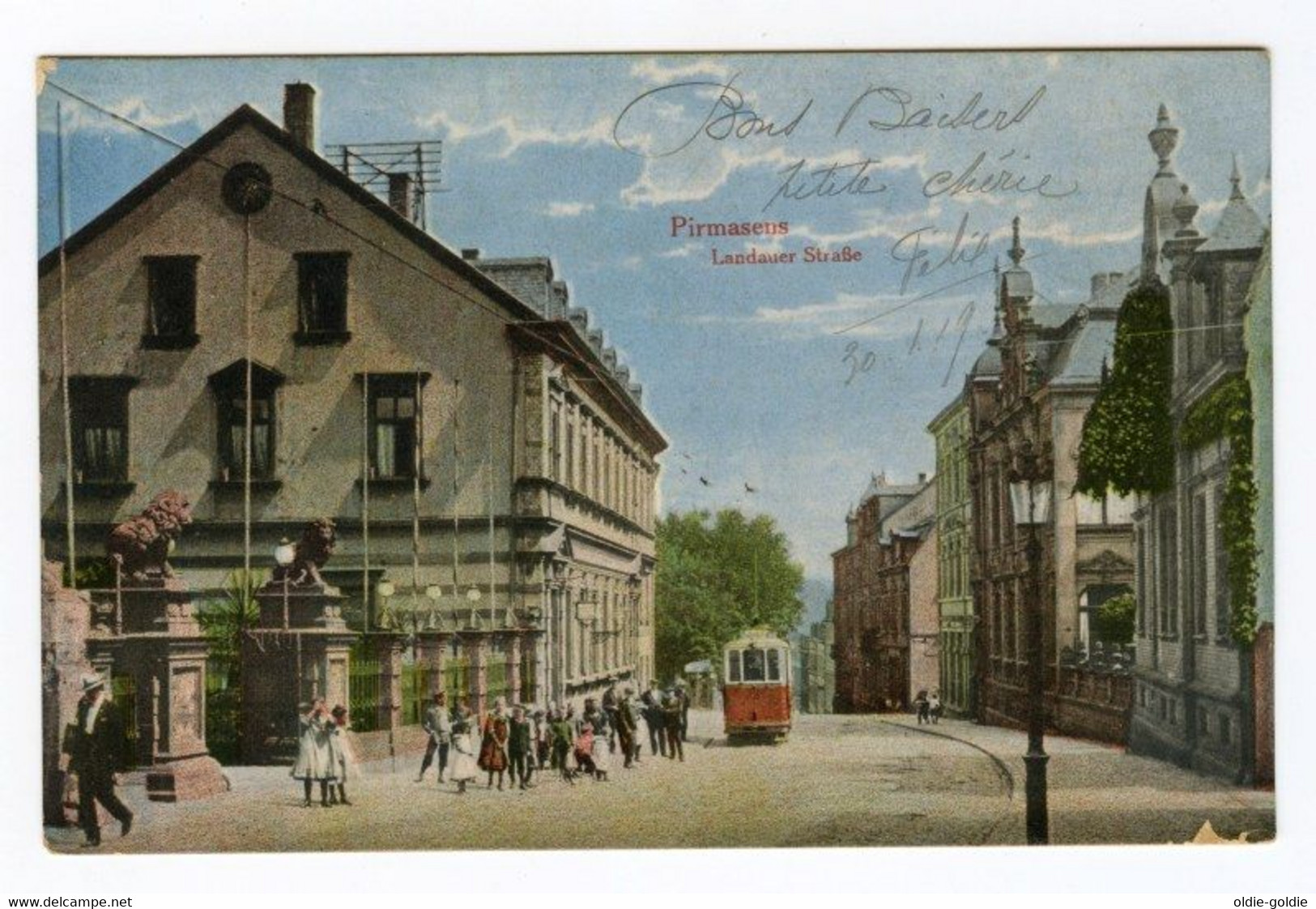 Pirmasens Landauer Strasse Tram Tramway Bahn Germany Postcard - Pirmasens