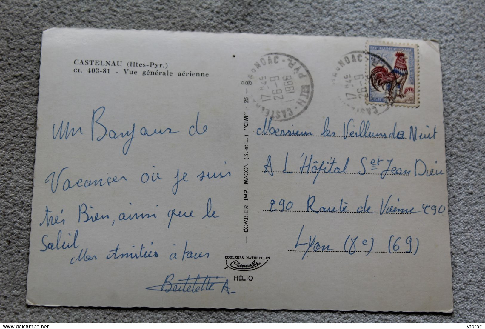 Cpm 1966, Castelnau, Vue Générale Aérienne, Hautes Pyrénées 65 - Castelnau Riviere Basse