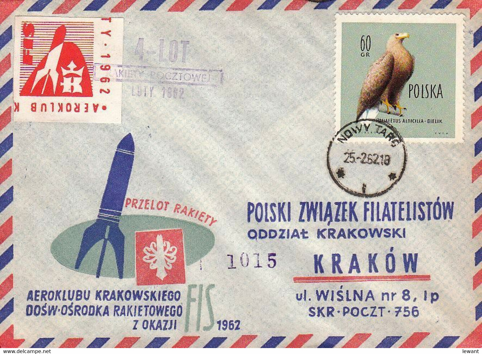 G POLAND - 1962.02.25 Fourth Experimental Rocket Flight On The Occasion Of The FIS (1015) - Raketen